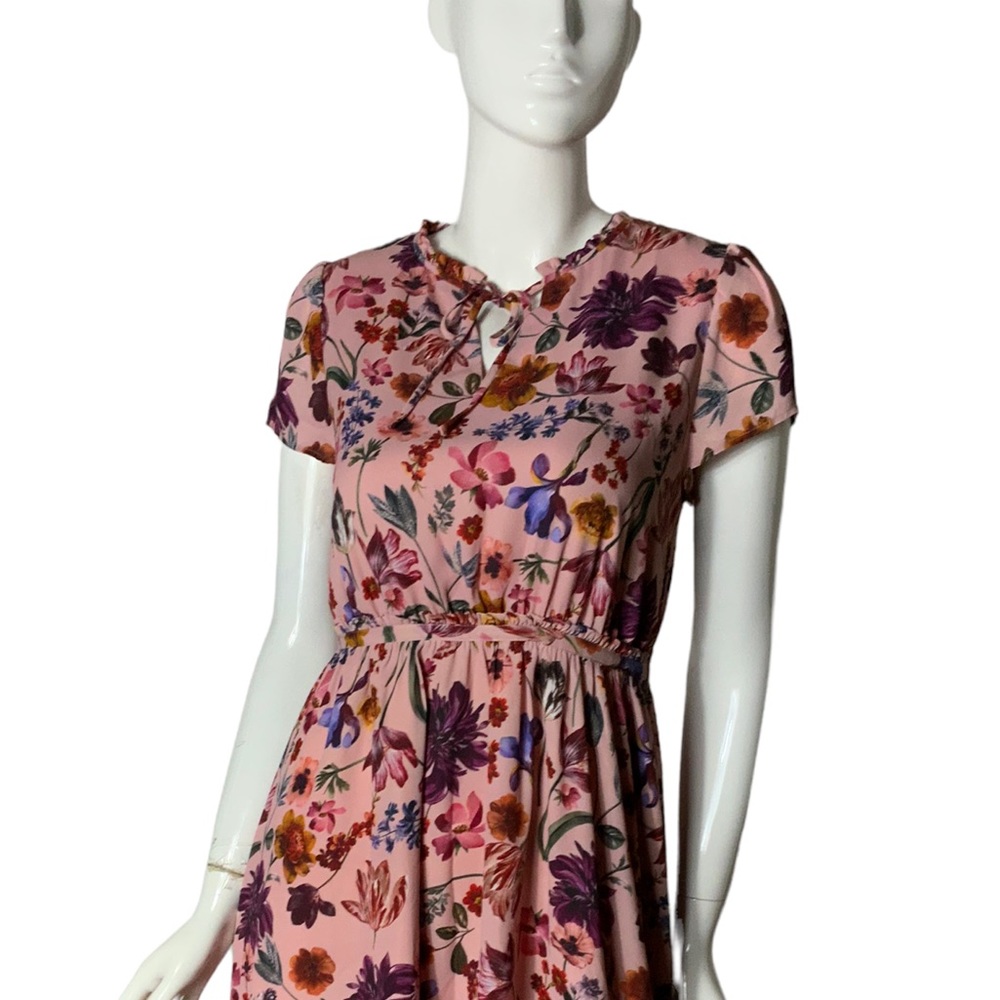 J. Crew Floral Midi Dress - Pink and Purple